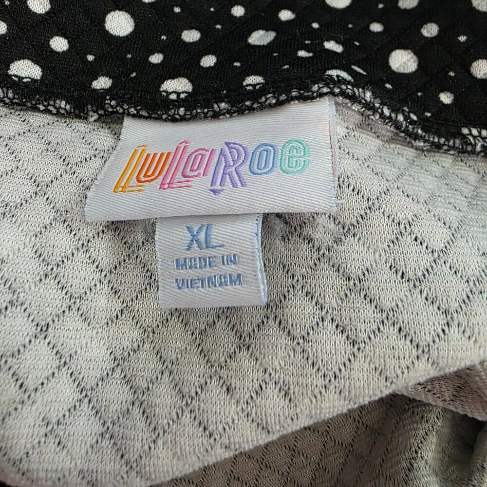 uLaRoe Cassie Pencil Skirt Size XL Black White Polka Dot Thick Fabric Work Retro - Picture 3 of 6